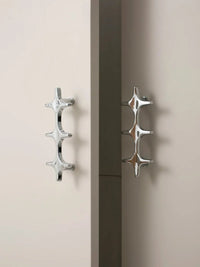 Letifly Lights & Decor - Crossbeam Brass Knobs - Sculptural Brass Cabinet Knobs Cross Shape Antique Gold Black Polished Chrome Hardware