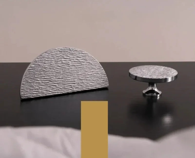 Solid Brass Cabinet Handle Round Kitchen Cabinet Pull High-end Luxury Wardrobe Chrome Silver Pulls Furniture Drawer Knob-Letifly Lights and Decor