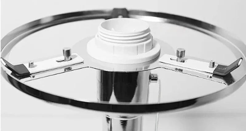 Bauhaus white glass dome table lamp with chrome base Danish Nordic modern bedside desk light