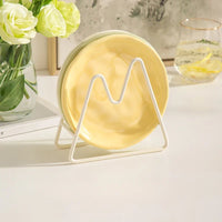 Luna Creme Pastel ceramic snack plates wavy edge hand-glazed modern dish set