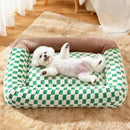 Letifly Lights & Decor - Checker Nest Pet Bed - Plush Checkerboard Dog and Cat Bed Soft Cushioned Pet Lounge Mat