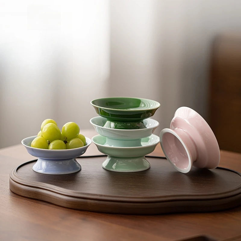 Pastel Harvest Footed Snack Dish