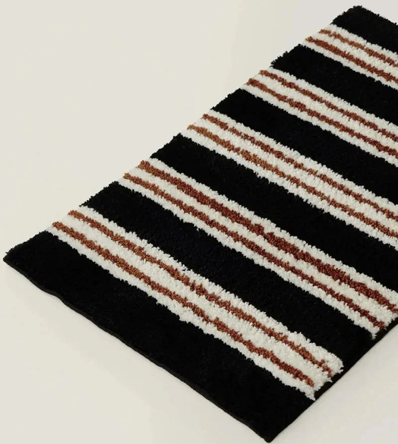 Ins Stripe Tufting Grids Bathroom Mat Living Room Carpet Bathmat Bedside Rug Soft Bedroom Floor Pad Home Decor-Letifly Lights and Decor
