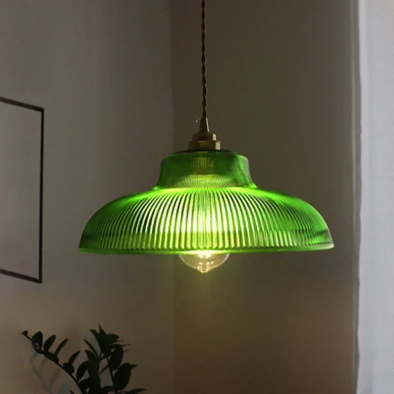 Linden Glow Ribbed Pendant Light