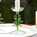 Christmas Candle Holder Glass Tree Candlestick Holders for Taper Candles for Christmas Table Centerpiece Decorations Gifts-Letifly Lights and Decor