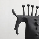 Black Metal Horse Sculpture Abstract Modern Animal Statue Bookshelf Decor Living Room Accent