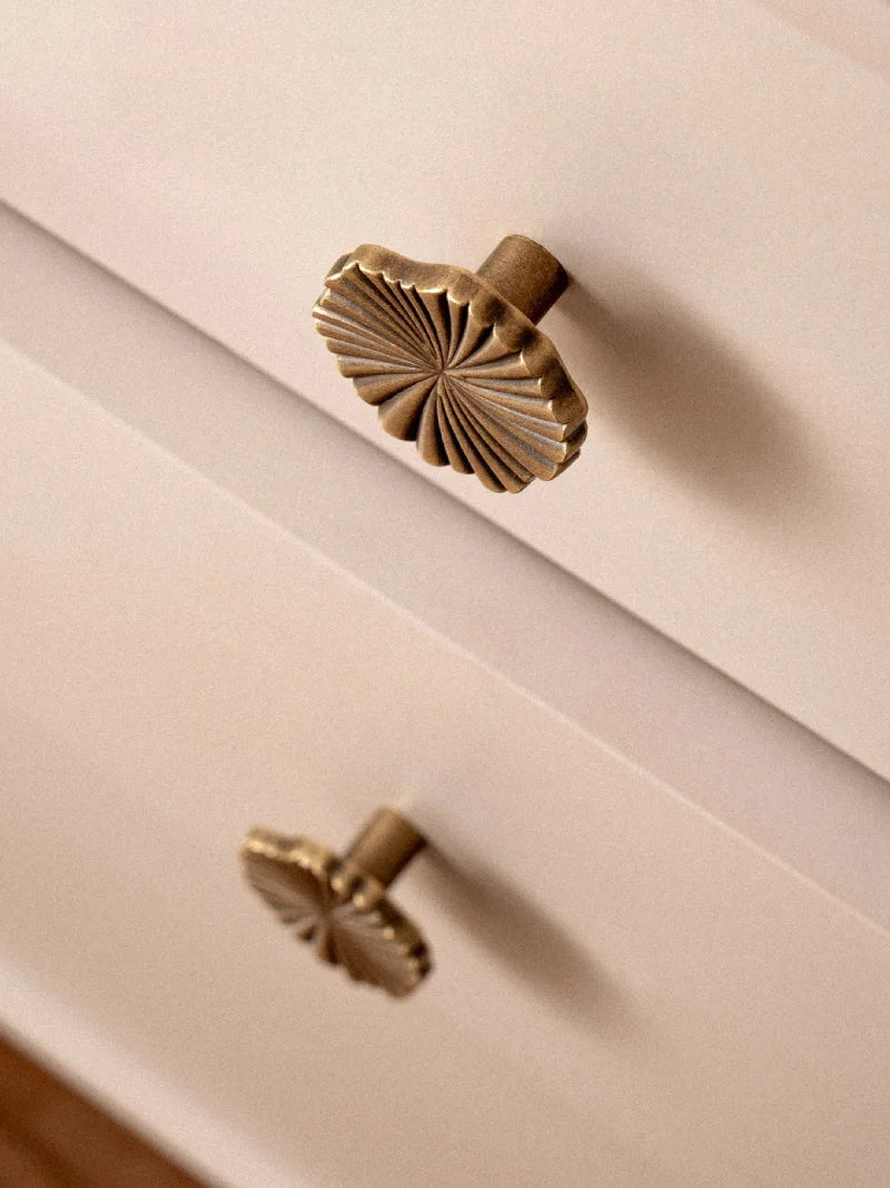 SBrass Cabinet Pulls Cup Flat Vintage Drawer Pulls Kitchen Cupboard Bathroom Dresser Cabinet Knob Hardware Antique Brass Handles-Letifly Lights and Decor