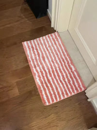 Tufting Stripe Bathrooom Mat Bedroom Rug Soft Fluffy Geometric Bathmat Bedside Carpet Floor Anti Slip Pad Home Decor 40x70cm-Letifly Lights and Decor