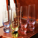 Champagne flute crystal glass colorful gradient faceted orb base modern celebration glass