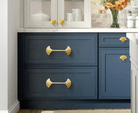 Ginkgo Leaf Brass Cabinet Door Handle Creative Personality Solid Wardrobe Nordic Gold Drawer Cabinet Handle Home Hardware-Letifly Lights and Decor