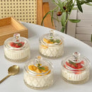 1pc Elegant Glass Ice Cream Dessert Cups With Lids - Perfect For Pudding, Yogurt, And Gelato - Ideal For Home & Commercial Use-Letifly Lights and Decor