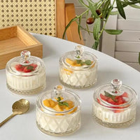 1pc Elegant Glass Ice Cream Dessert Cups With Lids - Perfect For Pudding, Yogurt, And Gelato - Ideal For Home & Commercial Use-Letifly Lights and Decor