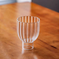 Ribbed borosilicate glass whiskey cocktail espresso cup old fashioned durable glass tumbler