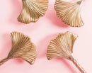 Ginkgo Leaf Brass Cabinet Door Handle Creative Personality Solid Wardrobe Nordic Gold Drawer Cabinet Handle Home Hardware-Letifly Lights and Decor
