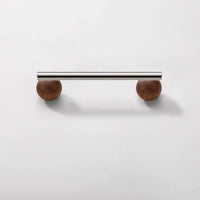 Furniture Hardware Nordic Art Handle/walnut Wood+Brass Handles and Knobs Drawer Pulls Kitchen Cabinet Knobs-Letifly Lights and Decor