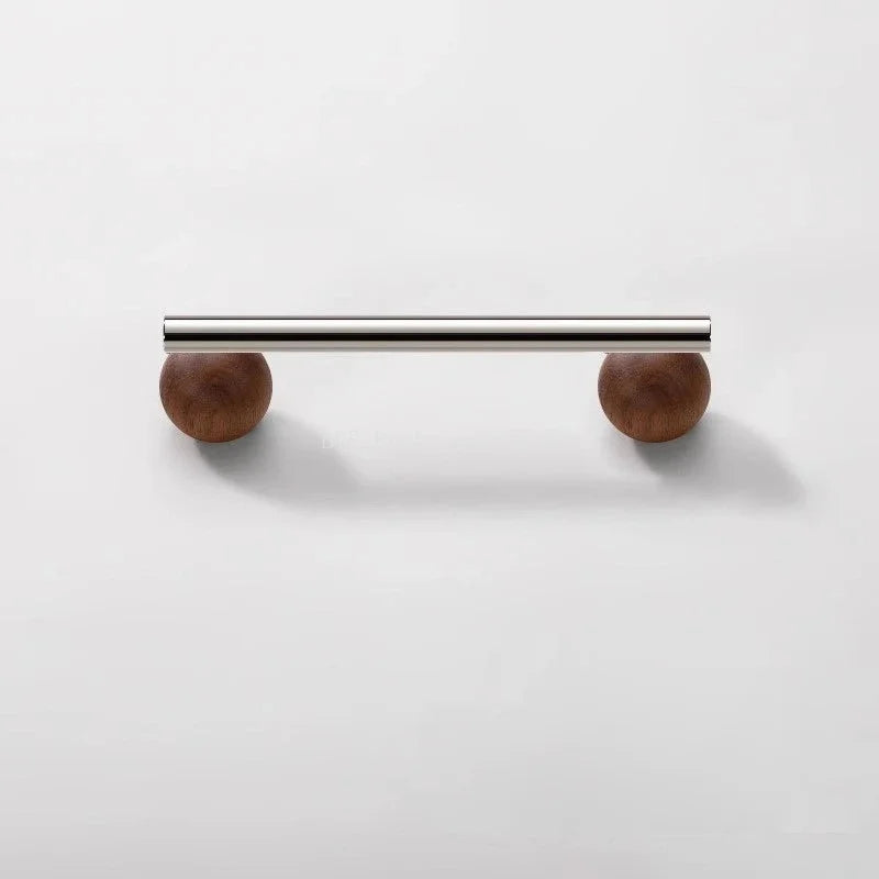 Furniture Hardware Nordic Art Handle/walnut Wood+Brass Handles and Knobs Drawer Pulls Kitchen Cabinet Knobs-Letifly Lights and Decor
