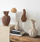 Ceramic Vase Textured Matte Finish Sculptural Neutral Tone Decorative Dried Flower Arrangement
