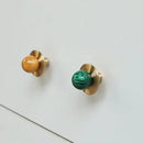 Luxury Natural Stone + brass Knobs Cabinet Knob Handle Dresser Knobs Drawer Pulls Elegant Green Furniture Hardware-Letifly Lights and Decor