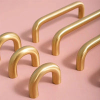 2.52"-15.74" Nordic Brass Long Furniture Handles Wardrobe Kitchen Cupboard Cloakroom Bedside Cabinet Handle Bedroom Accessories-Letifly Lights and Decor