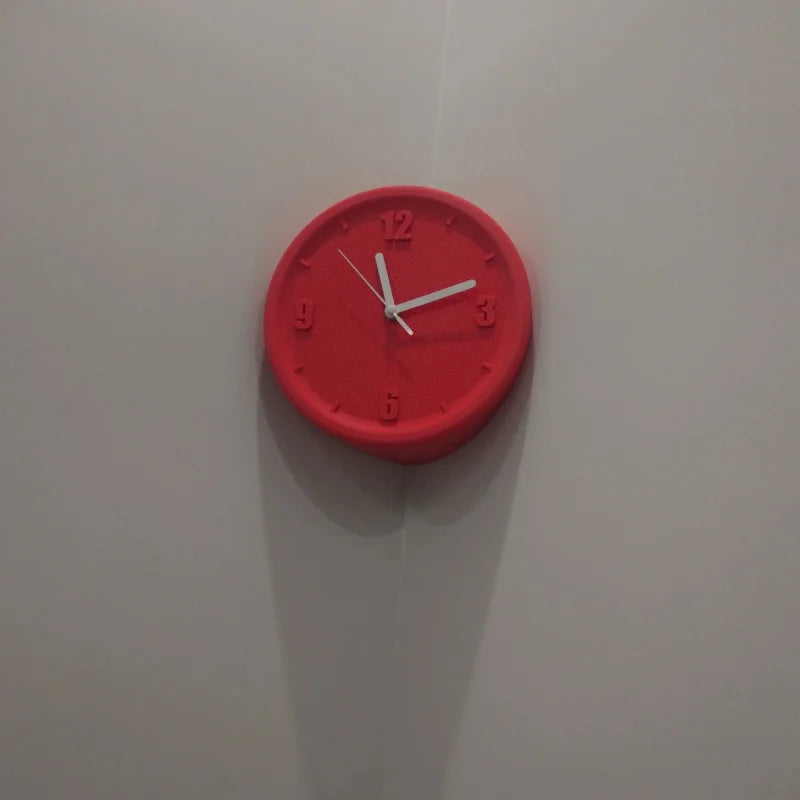 Ins Quiet Wall Clock 8inch Non-Ticking Punch-Free Corner Wall Clock Wall Decor Bedroom Technology Luxury Art Home Decoration-Letifly Lights and Decor