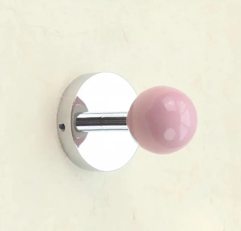 Ceramic Ball Wall Mounted Hook Towel Hooks For Bathroom Clothes Coat Hanger Punch/No Punch Dual Purpose Bedroom Door Hooks Diy-Letifly Lights and Decor