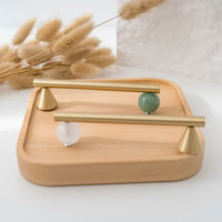Tinyhob Natural Green Marble Brass Furniture Knob with Plate / Handles for Cabinets and Drawers Knobs Wardrobe Pulls-Letifly Lights and Decor