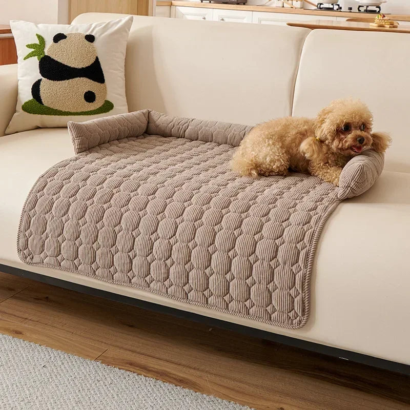 Pet Bed Quilted Plush Sleeping Mat with Bolstered Edges Soft Indoor Pet Lounger for Cats and Small Dogs - Letifly Lights and Decor