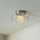 Letifly Lights & Decor - Luminary Drum LED Flush Mount Light - Modern circular ring ceiling light with ribbed diffuser and 3-color LED lighting