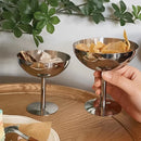 Stainless steel dessert pedestal bowl polished mirror finish modern serveware