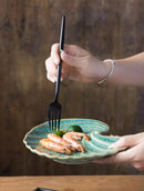 Ceramic shell plate kiln glaze ocean-inspired tableware