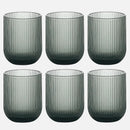 Pack of 6 Simple Vertical Striped Drinking Whiskey Glass Jars Luxury Ribbed Glass Candle Holder Container For Home Decor-Letifly Lights and Decor