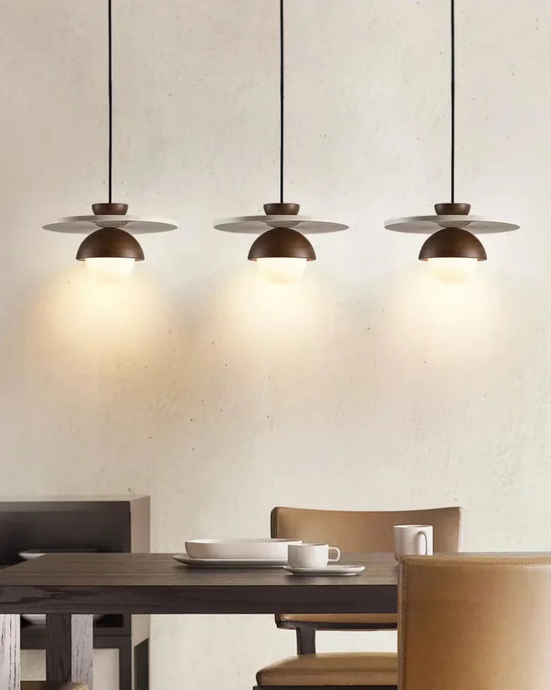 Scandinavian Modern Walnut Wood LED Pendant Light Creative for Bedroom Bedside Ambient Lighting Lamp Ceiling Light Led Lamp-Letifly Lights and Decor