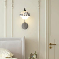 Orion Marble Sconce Black marble wall sconce alabaster stone modern luxury bedroom wall light