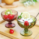 1 PC Vintage Embossed Solid Colored Goblet 300ml 10oz Glasses Goblets Stemware Ice Cream Dessert Cocktail Glass Cup Table Decor-Letifly Lights and Decor