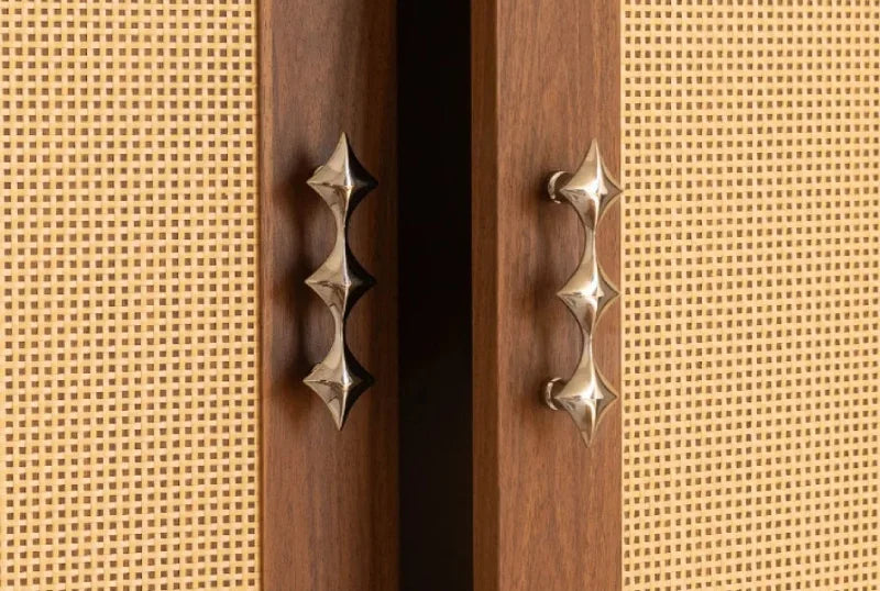 Letifly Lights & Decor - Nova Cabinet Pull - Solid Brass Cabinet Handle Polished Titanium Silver Star Pull Hardware
