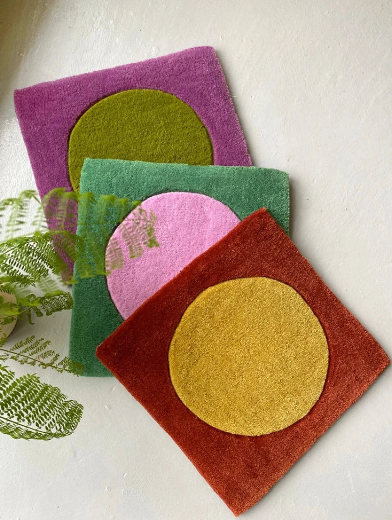 Handmade Colorful Tufting Seat Cushion Soft Square Chair Sofa Pad Hanging Wall Decoration Tapestry Home Office Warm Decor-Letifly Lights and Decor