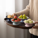 Refreshment Plate, Ceramic Fruit Plate, Small Living Room Household Snack Plate, High-Footed Fruit Tray, Nut Plate.-Letifly Lights and Decor