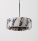 Modern natural stone Alabaster Core LED pendant lamp, dimmable marble chandelier with adjustable height for luxury bedroom bedside and kitchen bar