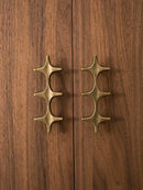 Letifly Lights & Decor - Crossbeam Brass Knobs - Sculptural Brass Cabinet Knobs Cross Shape Antique Gold Black Polished Chrome Hardware