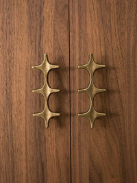 Letifly Lights & Decor - Crossbeam Brass Knobs - Sculptural Brass Cabinet Knobs Cross Shape Antique Gold Black Polished Chrome Hardware