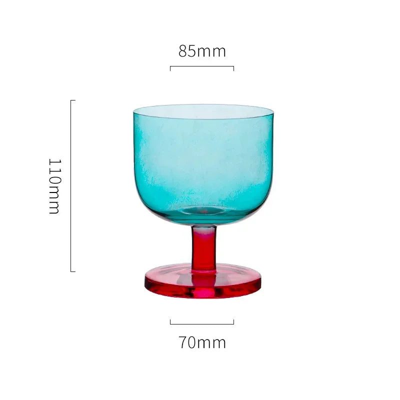 Colored Glass Dessert Coupe Jelly Style Translucent Stem Ice Cream Cup Modern Tableware