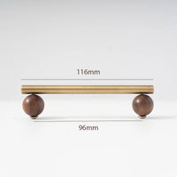Bronze Brass + Walnut Wood Cabinet Handle and Knob Drawer Knobs T Bar Bedroom Kitchen Cupboard Hardware / Drawer Handles-Letifly Lights and Decor