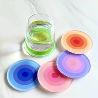 5pcs Acrylic Anti Slip Coaster Porta Vasostable Mat Cup Holders Gradient Color Cocinas Accesorios Kitchen Drink Coasters-Letifly Lights and Decor