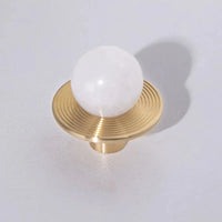 Luxury Natural Stone + brass Knobs Cabinet Knob Handle Dresser Knobs Drawer Pulls Elegant Green Furniture Hardware-Letifly Lights and Decor