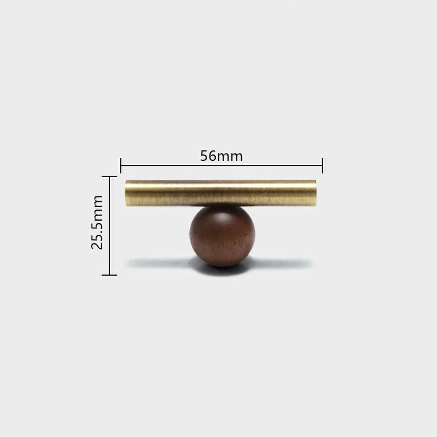 Bronze Brass + Walnut Wood Cabinet Handle and Knob Drawer Knobs T Bar Bedroom Kitchen Cupboard Hardware / Drawer Handles-Letifly Lights and Decor