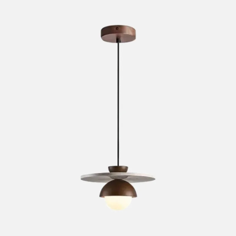 Scandinavian Modern Walnut Wood LED Pendant Light Creative for Bedroom Bedside Ambient Lighting Lamp Ceiling Light Led Lamp-Letifly Lights and Decor