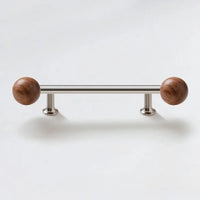 Furniture Hardware Nordic Art Handle/walnut Wood+Brass Handles and Knobs Drawer Pulls Kitchen Cabinet Knobs-Letifly Lights and Decor