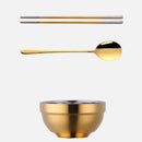 Small&Big Stainless Steel Chinese Rainbow Round Bowl Rice Soup Double Hot Insulation Container Noodle Bowl Kitchen Tableware-Letifly Lights and Decor