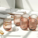 Pack of 6 Simple Vertical Striped Drinking Whiskey Glass Jars Luxury Ribbed Glass Candle Holder Container For Home Decor-Letifly Lights and Decor