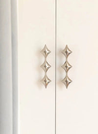 Letifly Lights & Decor - Nova Cabinet Pull - Solid Brass Cabinet Handle Polished Titanium Silver Star Pull Hardware